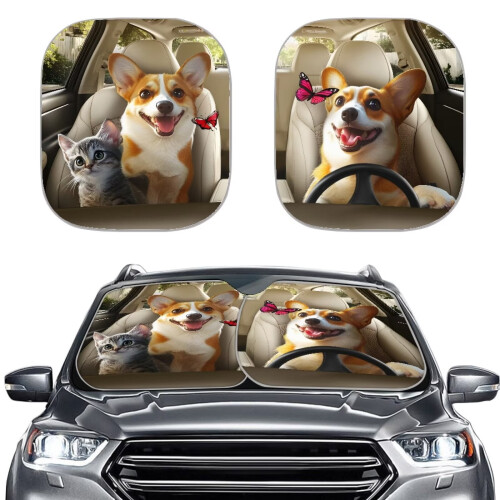 Animal Car Sun Shade Foldable Reflective 2 Pack