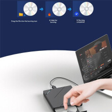 7 in 1 USB3.0 Type-C Externe CD DVD RW Optische Drive Tray Type DVD Brander Recorder Reader Speler voor Win 11/10