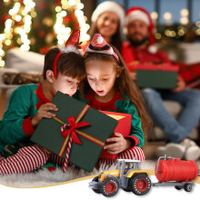 Farm Tractor Toy Orange Friction Powered Educational Vehicle