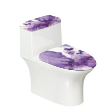 Set di 2 copriwater in marmo con motivo farfalla e fiori