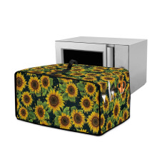 Sunflower Black Print Toaster Oven Dust Cover, Anti-Scratch, Machine Washable, Fits 20.5"x16.5"x10", with Handle & Pocket