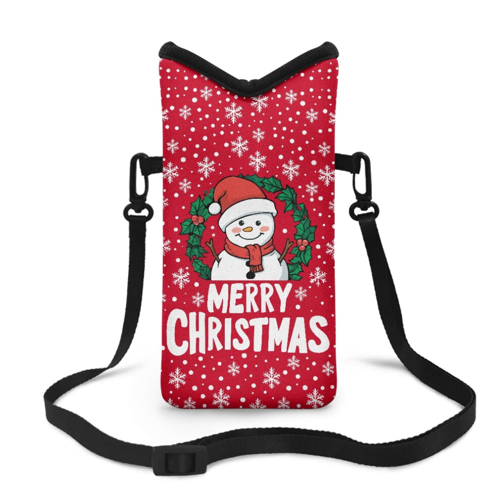 Snowman/Snowflake/Holly Neoprene Phone Bag Â Christmas Sleeve, Shockproof, Crossbody Strap & Hook-And-Loop, 4"X8", Compatible With Iphone/Android 9482726275732