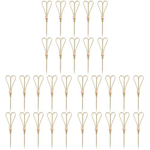 150Pièces Piques Fruits Bambou Khaki Ciseaux Pour Bar Réceptions 1