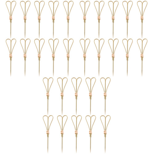 150Pièces Piques Fruits Bambou Khaki Ciseaux Pour Bar Réceptions 2