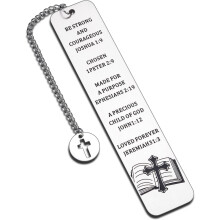 Joshua 1:9 Inspirational Bible Bookmark for Men & Women – Christian Gift for Sister, Mother, Friend | Cross Bookmark for Baptism, Birthday, Book