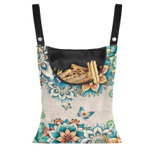 Boho Mandala Floral Hanging Clothes Pin Bag Set of 2 – Butterfly Storage Organizer with Snap Buttons, Elastic Strap, Compatible with Standard Pins