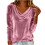 Women's Solid Long Sleeve Top with Draped Cowl Neck 2