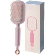 Retractable Cushion Massage Comb, Anti-Static Hair Brush with One-Pull Self-Cleaning & Telescopic Function for All Hair Types