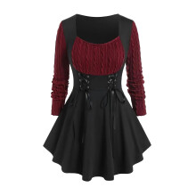Vestido elegante feminino para o outono, blusa de malha xadrez com capuz e gola xale.