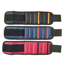 Magnetic Wristband for Screws, Nails, Drill Bits – Premium Ballistic Nylon, Strong Magnets, 3 pcs Multi-color (Black/Blue/Red), Compatible with DIY