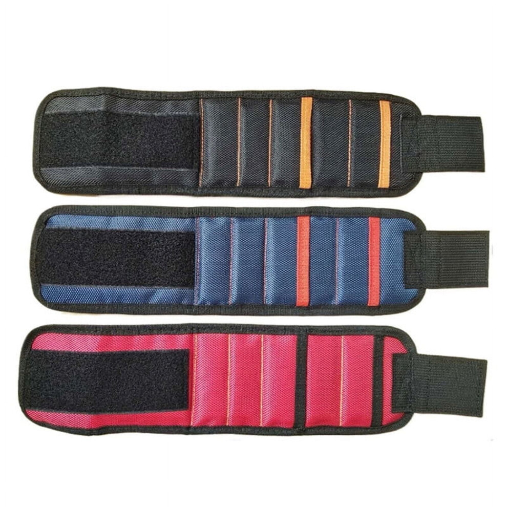 Magnetic Wristband For Screws, Nails, Drill Bits Â Premium Ballistic Nylon, Strong Magnets, 3 Pcs Multi-Color (Black/Blue/Red), Compatible With Diy 9464372673834