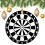 Black and White Archery Target Christmas Ornament – 3" 3