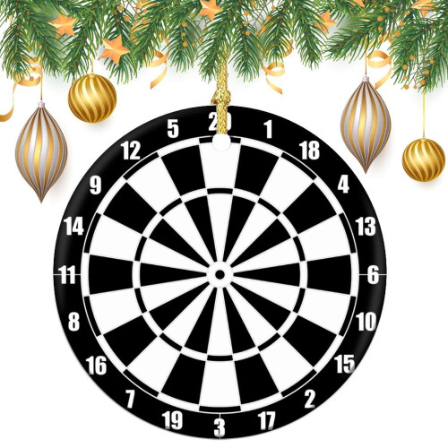 Black and White Archery Target Christmas Ornament – 3" 2