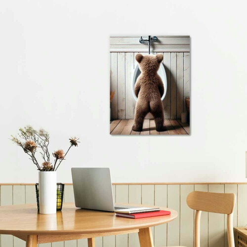 Whimsical Bear Canvas Art Print 16x20 inch 1