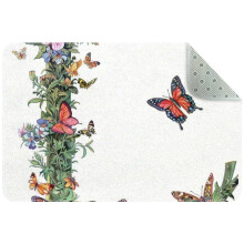 L-Shaped Wreath Aesthetic Small Area Rug, Non-Slip Washable Indoor Door Mat for Kitchen, Bedroom & Living Room