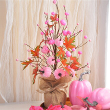 Pink Pumpkin Cutout Decoration 42 cm