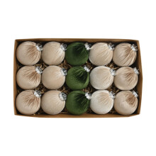 15PCS Large Size Plush Christmas Ball Christmas Decoration Christmas Pendant for Home Party Yard Indoor Outdoor Clear Ball Gift Set 3.15 Inch