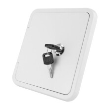 RV Water Hatch Cover Lockable Water Cap With Lock Square White Hatch Cover Water Intake With Keys Screws Universal For RV,Rv Camper Accessories