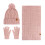 Solid Color Double Layer Wool And Thick Warm Wool Hat Scarf Gloves Three Piece Set 3