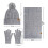 Solid Color Double Layer Wool And Thick Warm Wool Hat Scarf Gloves Three Piece Set 4