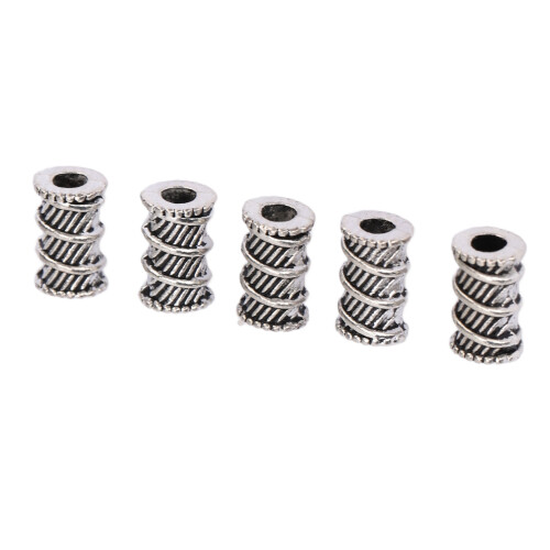 50 Stück Alloy Wikinger Bartperlen, Röhrchen-Threads DIY Haaraccessoires