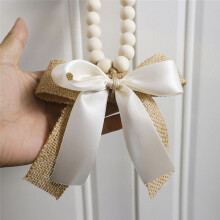 Bowknot Linen Wooden Bead Pendant Valentine'S Day Home Wall Decoration Home Decoration,Ordinary Style