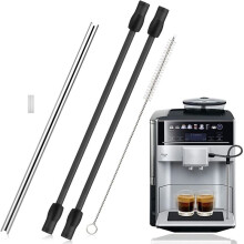 Coffee Machine Milk Hose, Coffee Machine Replacement Tube with Cleaning Brush for, Stainless Steel Silicon Milk Hose