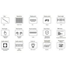 Voor Raspberry Pi 12,3 Inch LCD-Touchscreen 1920x720 Ondersteuning voor Jetson / PC/Tinker Board 2