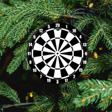 Black and White Archery Target Christmas Ornament – 3"