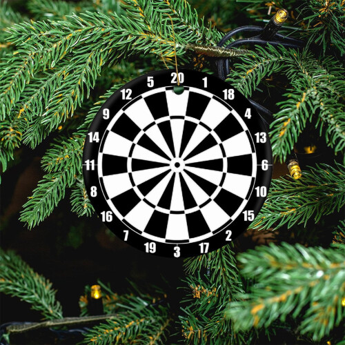 Black and White Archery Target Christmas Ornament – 3"
