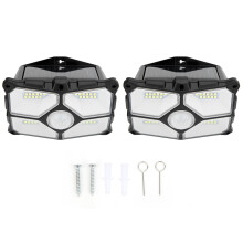 Dusk to Dawn Solar Outdoor Flood Light with Motion Sensor, Waterproof Adjustable Bracket Solar Powered LED Lamp for Yard Garden Garage