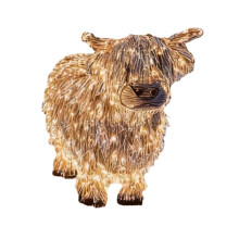 Lighted Highland Cow Christmas Ornament for Indoor Outdoor