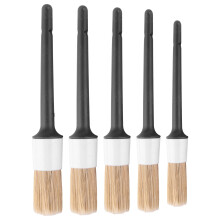 Spazzola Per Dettagli Di Capelli Di Cinghiale Naturale (Set Di 5), Spazzole Per Dettagli Premium Per Motori, Ruote, Interni, Pelle, Rifiniture, Prese