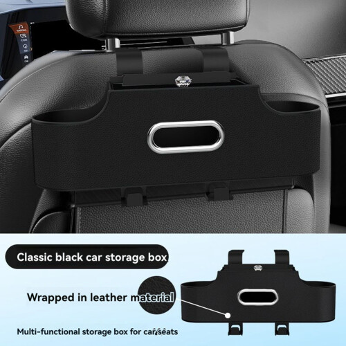 Car Universal Cup Holder Storage Box Multifunctional  Back High-Capacity Storage Rack Car Interior Accessories Red 1