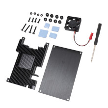 Aluminium Alloy Case with 5V Cooling Fan for Orange Pi 5 5B (30x30x8mm)