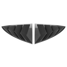 Car Rear Shutter Window Cover for Model Y Rear Triangular Louver Decoration Cover Accessories Carbon Fiber Pattern