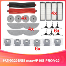 Compatible for RoborockQrevo Master,Main & Side Brushes,HEPA Filter,Dust Bag,Full Accessory Pack for Enhanced Cleaning