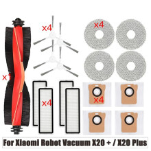 Suitable for Robot Vacuum Cleaner X20+/X20Plus Main Brush Filter, Dust Bag, Mop Replacement Accessories