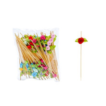 Palillos de bambú para frutas de San Valentín: adornos desechables, aptos para alimentos y ecológicos para cupcakes y brochetas de fiesta.