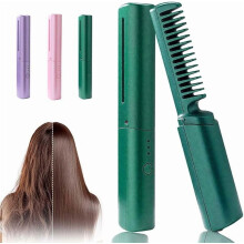 Keramische 2-in-1 USB oplaadbare haarstyler, 3 temperatuurinstellingen (150C–200C), 24 uur pluisvrij, anti-verbranding, geschikt voor nat en