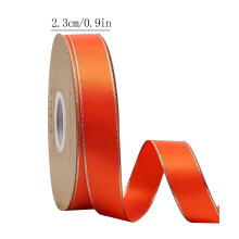 Samtband mit Drahtkante, 2,5 cm x 22,9 m, zum Verpacken von Geschenken, Basteln, für Kränze, Schleifen – für festliche Dekoration im Innen- und