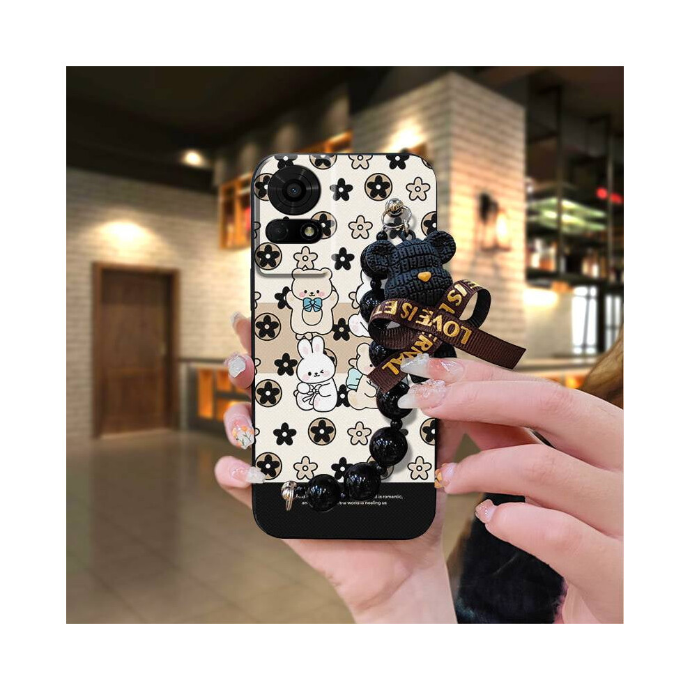 Phone Case Compatible With Tcl 50Le/T510spp – Black Pearl Pendant, Anti-Knock, Skin-Friendly, Dirt-Resistant, Waterproof Soft Cover White,Black 9358459388462
