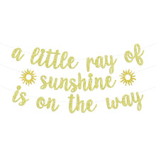 Babyparty-Banner, goldglitzernd, Sonnenmotiv, 1 Stück