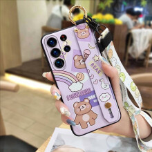 Handyhülle kompatibel mit Samsung Galaxy S25 Ultra – Robust, staubabweisend, mit Ständer, Trageschlaufe, Armband, Cartoon-Ring, schützend
