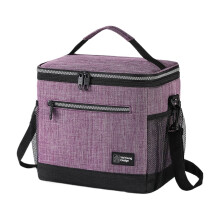 Geïsoleerde lunchbox voor mannen en vrouwen – lekvrije, zachte koeltas met schouderriem, grote picknick-/strandtas, zwart