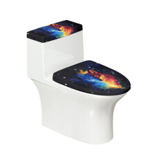 Housse de siège de toilette extensible à motif d'étoile de loup