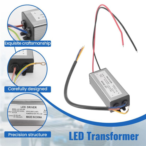 Transformateur Pilote Driver Transformateurs de lampe LED 50W impermeable de 1500mA DC25-40V 2