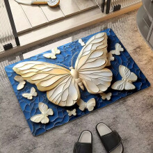 Tapis papillons antidérapant en polyester 51 x 76 cm