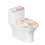 Ensemble housse de siège de toilette à motif fleurs de cerisier en polyester élastique 1