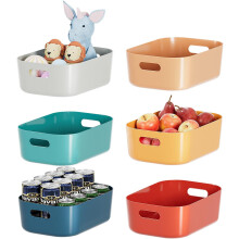 6er-Pack Aufbewahrungsboxen aus Kunststoff mit Griffen – Praktische Organizer für Küche, Kühlschrank, Schrank, Bad und Kleiderschrank –